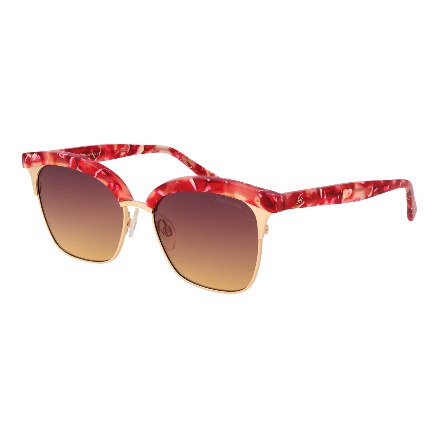 Ana Hickmann Women’s Sunglasses HI3051-53E01 – Metal Frame, Red Color, Lens/Bridge/Temple: 53/16/140 mm, Purple Lenses, Category 2 Degraded, 100% UVA & UVB Protection
