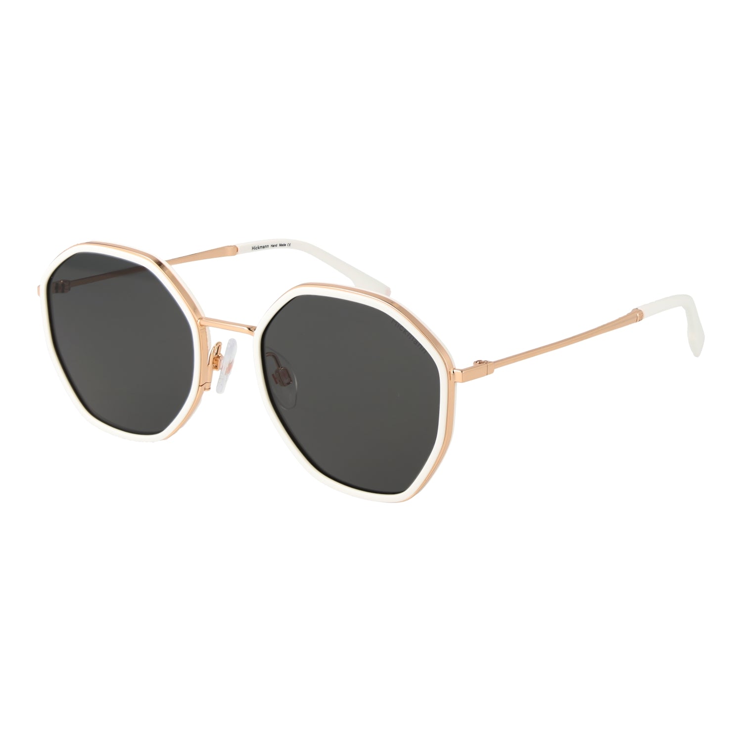 Sunglasses Ana Hickmann Women HI3170-54D01 with Metal Frame, White Color, Lens/Bridge/Temple Dimensions 54/19/142 mm, Grey Lenses, Category 3 Protection with 100% UVA & UVB Blocking
