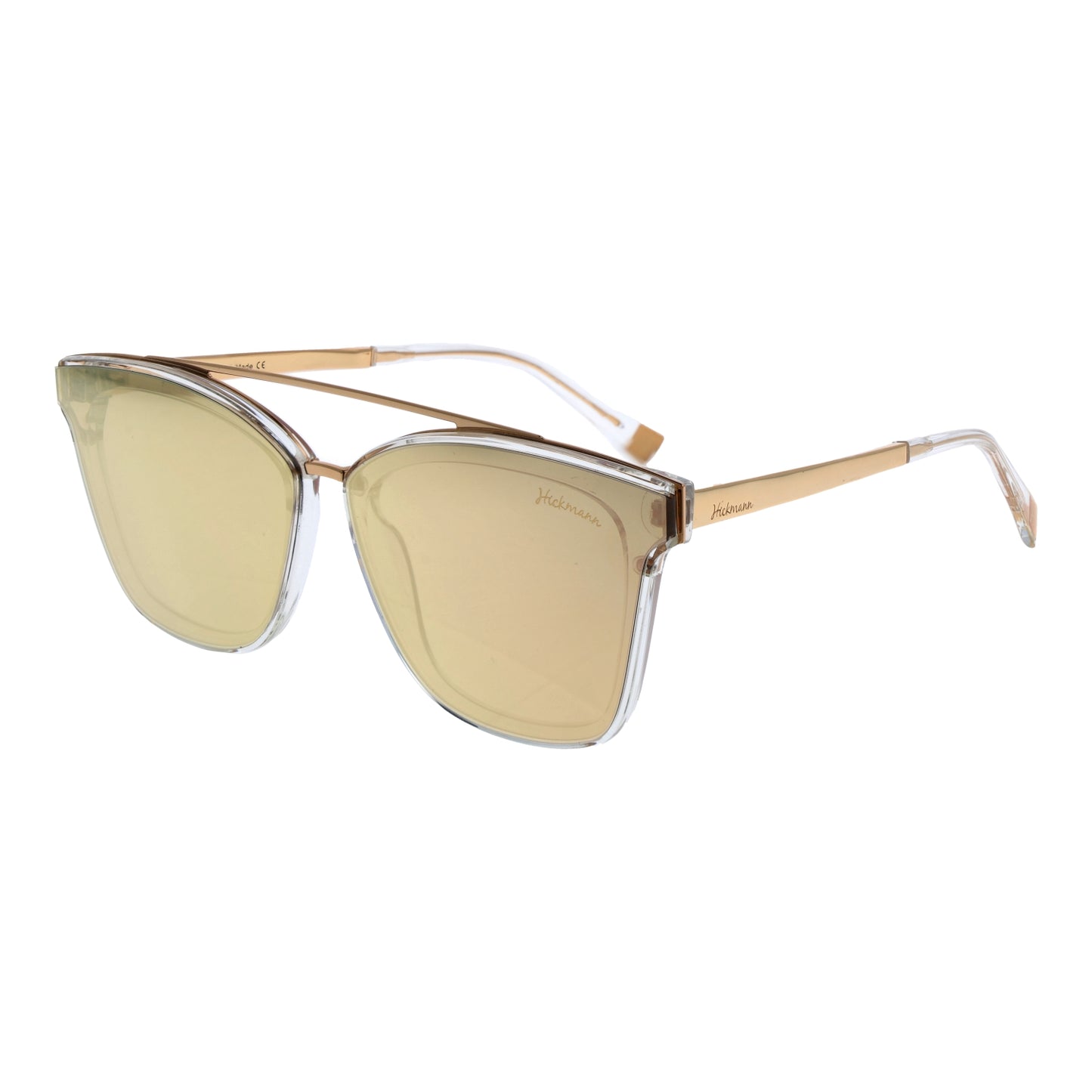 Ana Hickmann Women's Sunglasses HI9081-66T03, Metal Frame, Gold Color, Lens/Bridge/Temple Measurements: 66/13/145 mm, Green Category 2 Mirrored Lenses with 100% UVA & UVB Protection
