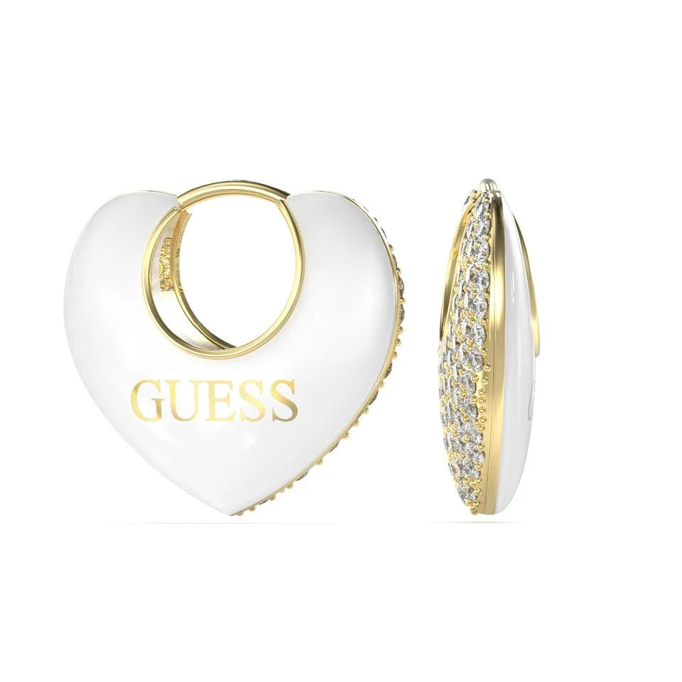 Guess Women's Earrings JUBE05206JWY, 2 cm, Stainless Steel, White