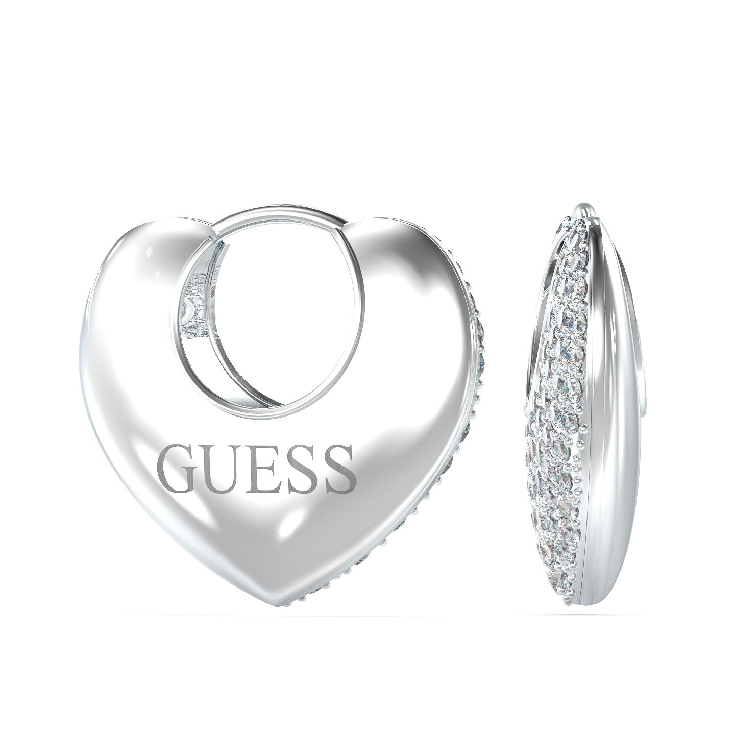 Guess Women's Earrings JUBE05207JWRH, 2 cm, Stainless Steel, Grey