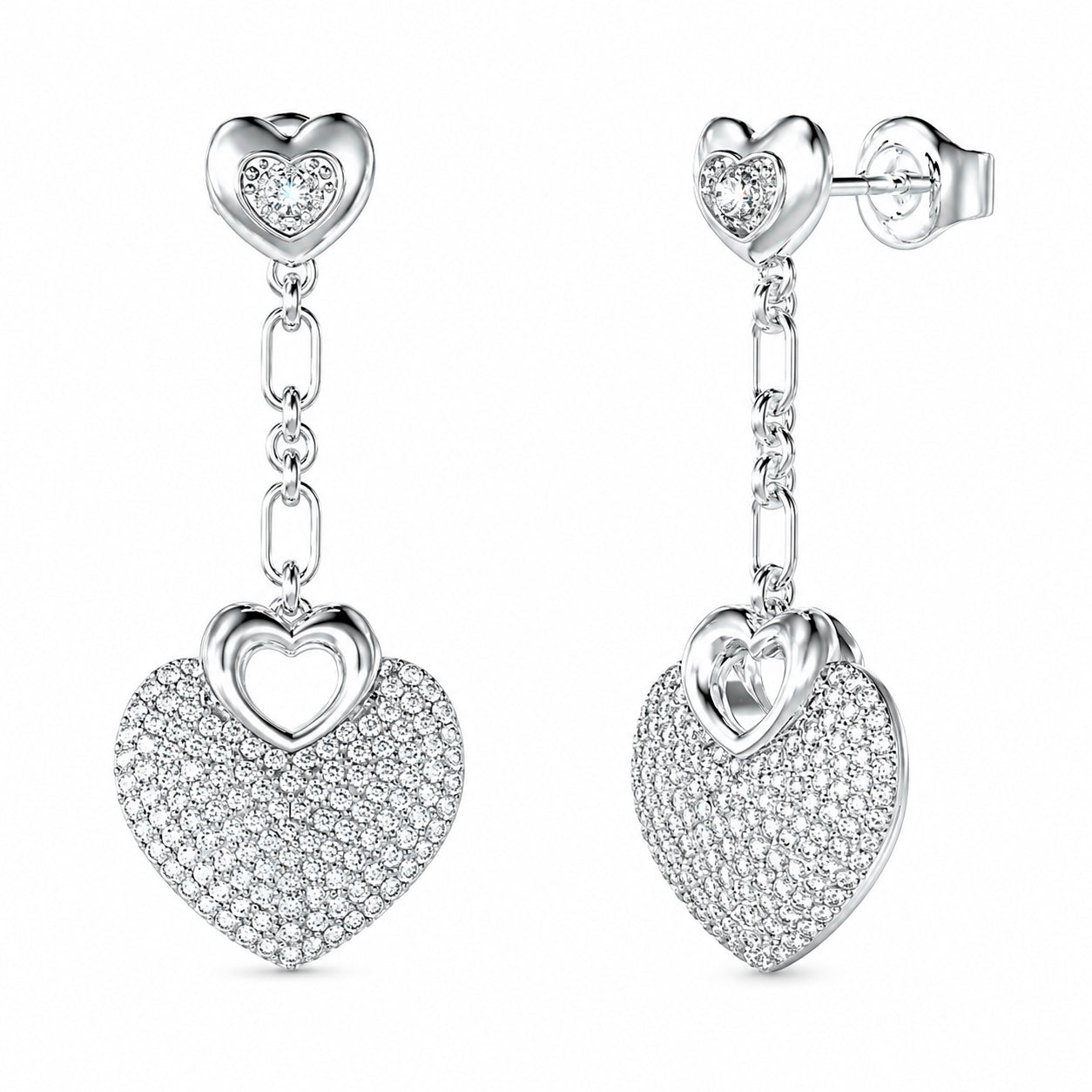 Guess Women's Earrings JUBE05210JWRH, 4 CM, Stainless Steel, Grey