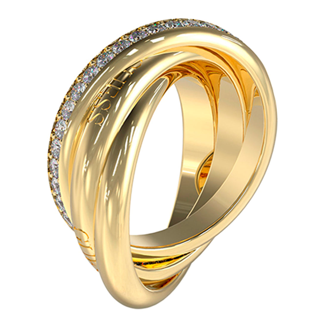 Guess Women's Ring JUBR04067JWY Size 54, Stainless Steel, Gold Color