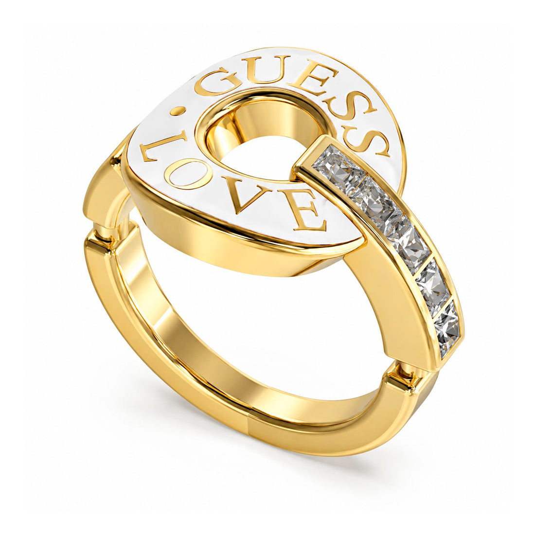 Guess Women's Ring JUBR04079JW Size 54, Stainless Steel, Golden