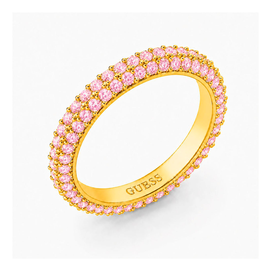 Guess Women's Ring JUBR04672JWY, Size 56, Pink Stainless Steel