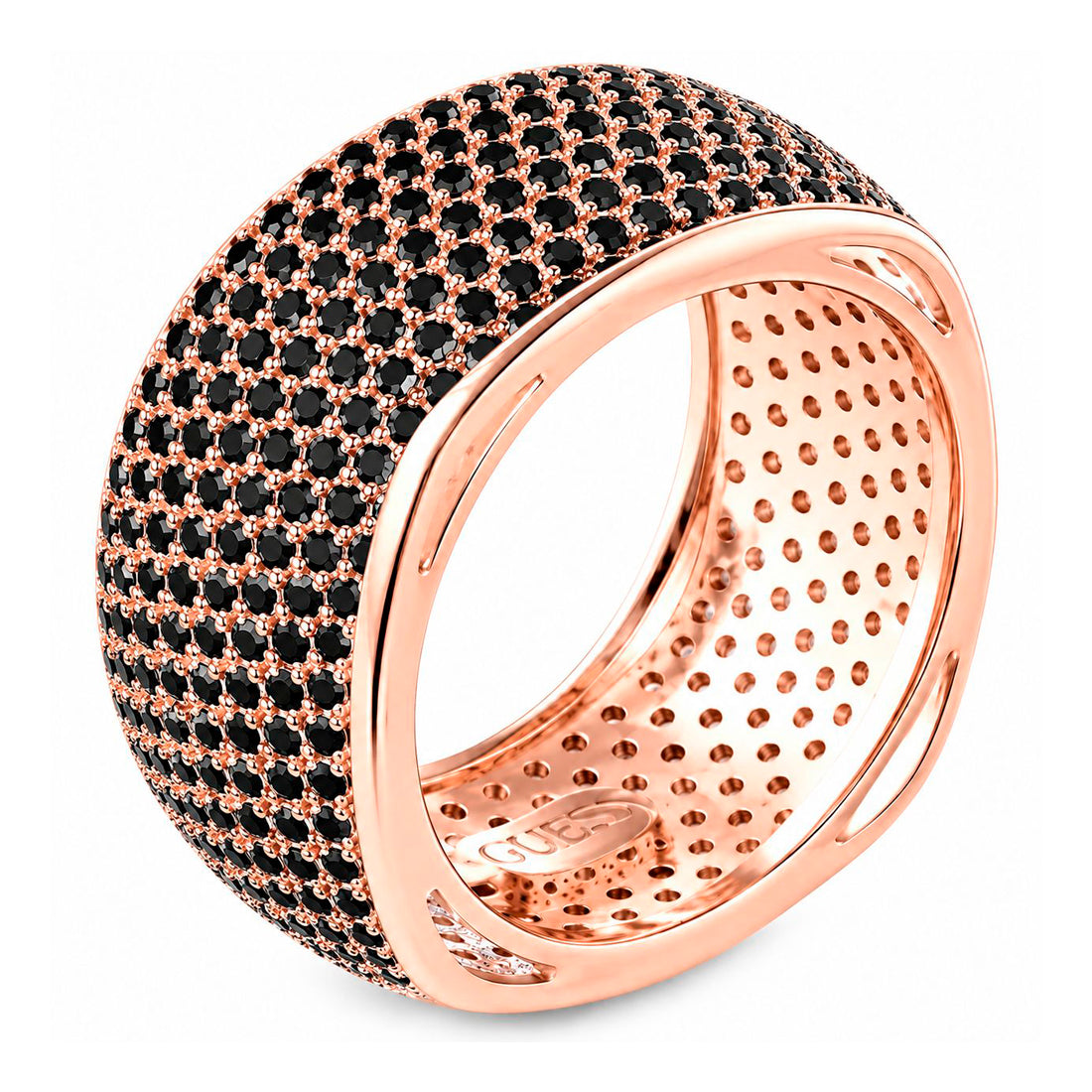 Guess Women's Ring JUBR04674JWRG Size 54 - Black Stainless Steel Infinity Design