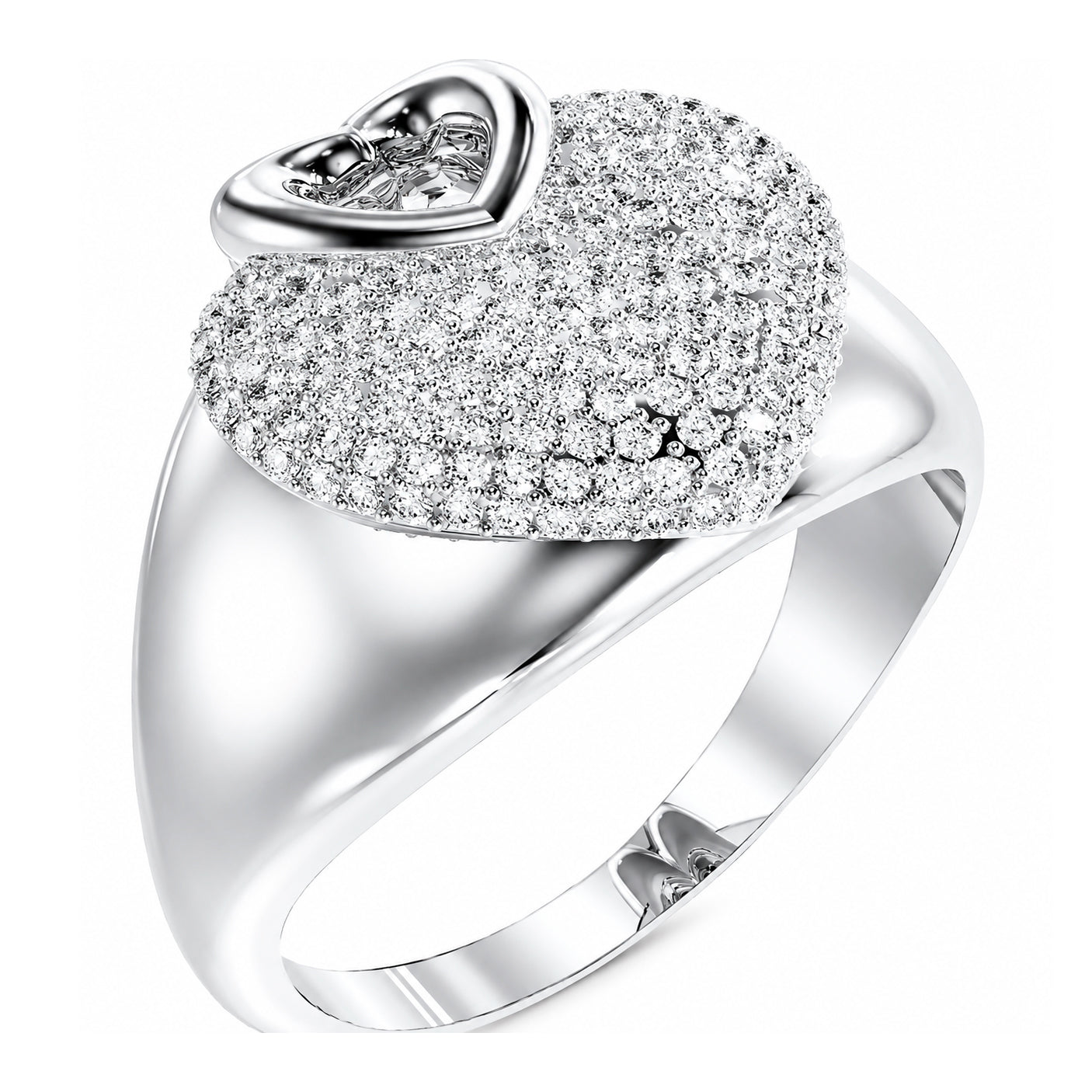 Guess Women's Ring JUBR05215JWH, Size 56, Stainless Steel, Grey