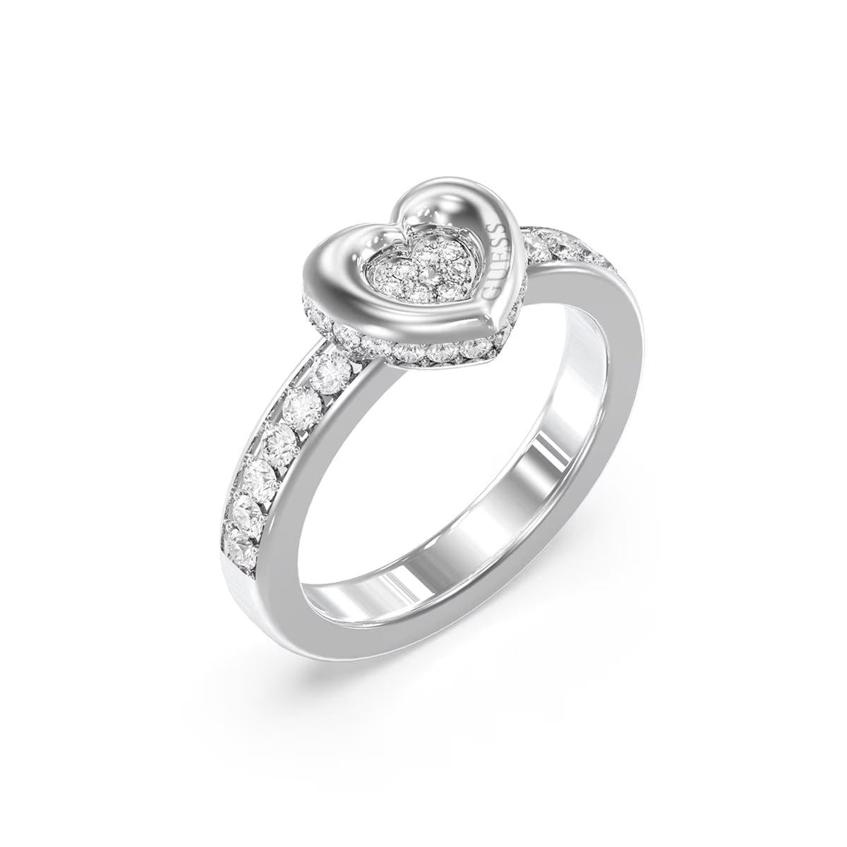 Guess Women's Ring JUBR05464JWRH, Size 54, Stainless Steel, Grey