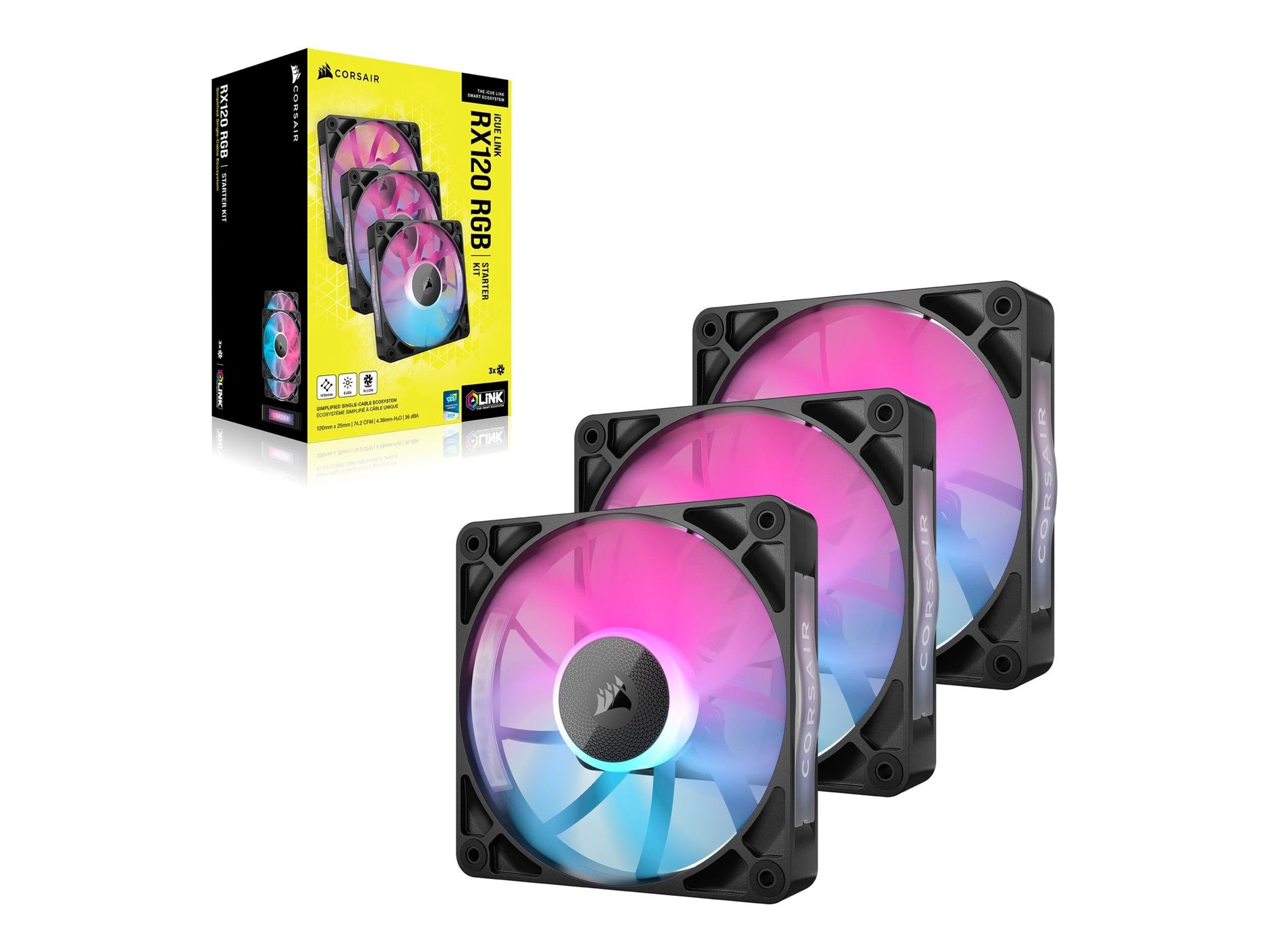 CORSAIR RX120 RGB iCUE Link Triple Kit 120mm Lüfter