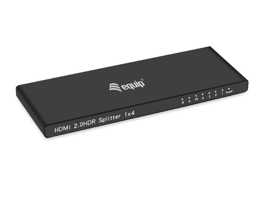 Equip HDMI Splitter 2.0 4 Port Ultra Slim 4K/60Hz μαύρος