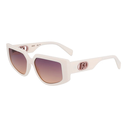 Liujo Women's Sunglasses LJ801S5515102 with 55mm Lenses, 15mm Bridge, and 140mm Temples, White Color, Injected Material