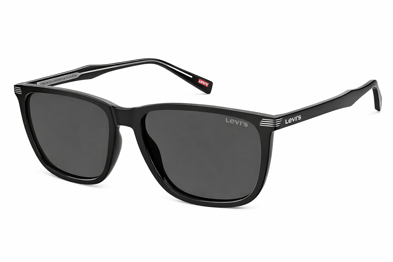 Levis Men's Sunglasses LV5020S807F7I, Resin Frame, Black, Lens/Bridge/Temple Dimensions: 57/17/145 mm, Grey Lenses with 100% UV Protection