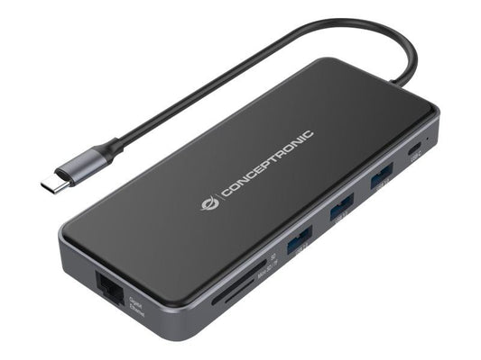 CONCEPTRONIC 12-1 Dock USB-C με 2xHDMI, 2xUSB 3.0, AUX