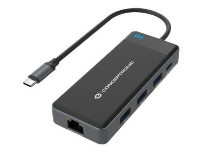 CONCEPTRONIC 7-1 Dock USB-C με 2xHDMI, 3xUSB3.0, GbE 25cm