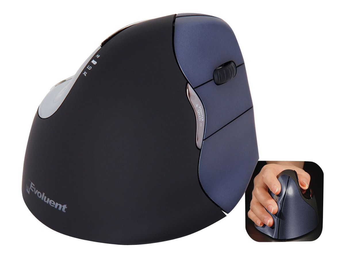 Evoluent VerticalMouse 4 Wireless Μαύρο/Ασημί