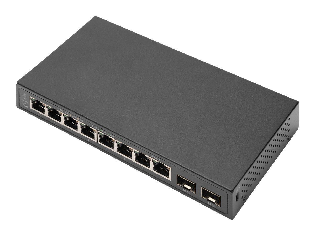 DIGITUS 8-Port Gigabit Switch με 2xSFP Unmanaged Μαύρο