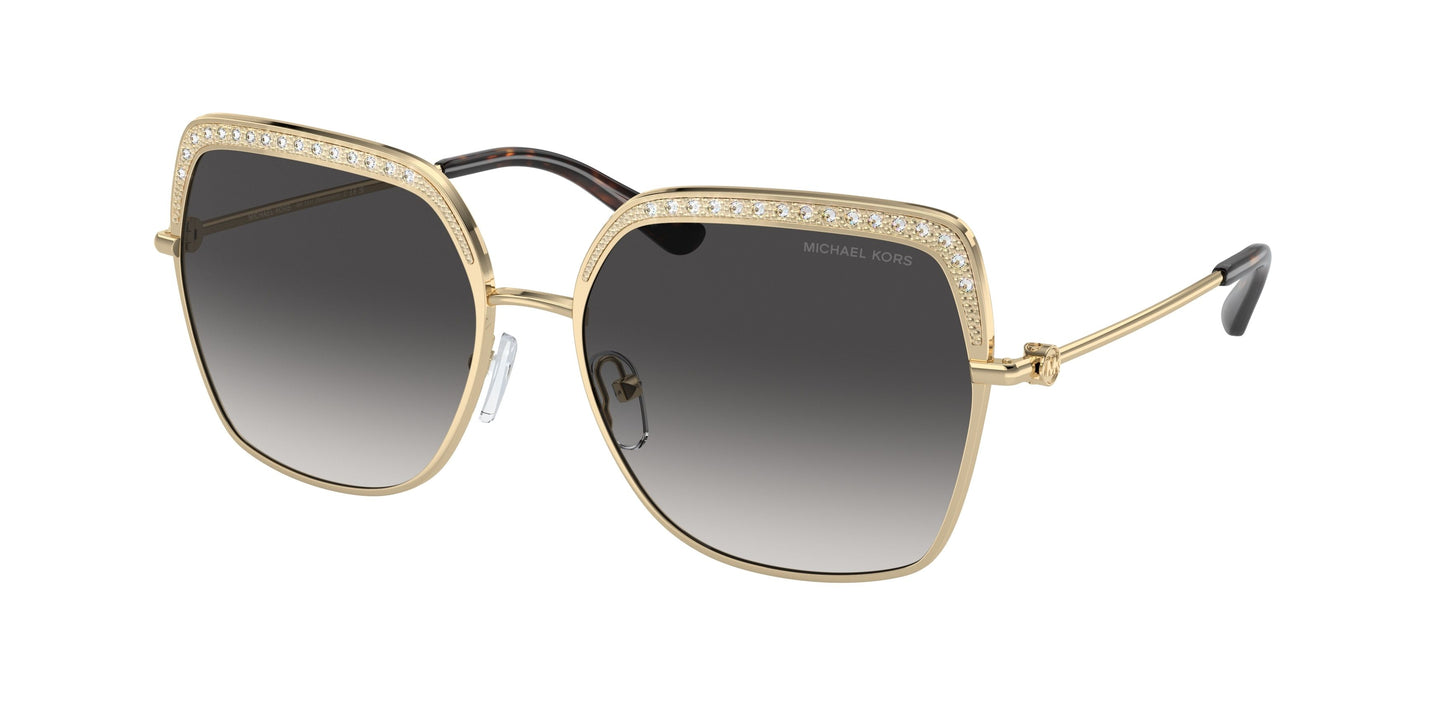 Michael Kors Women's Sunglasses MK1141-10188G, Lens 57mm / Bridge 16mm / Temple 140mm, Gold Metal Frame, Grey Lenses, Category 3 UV Protection