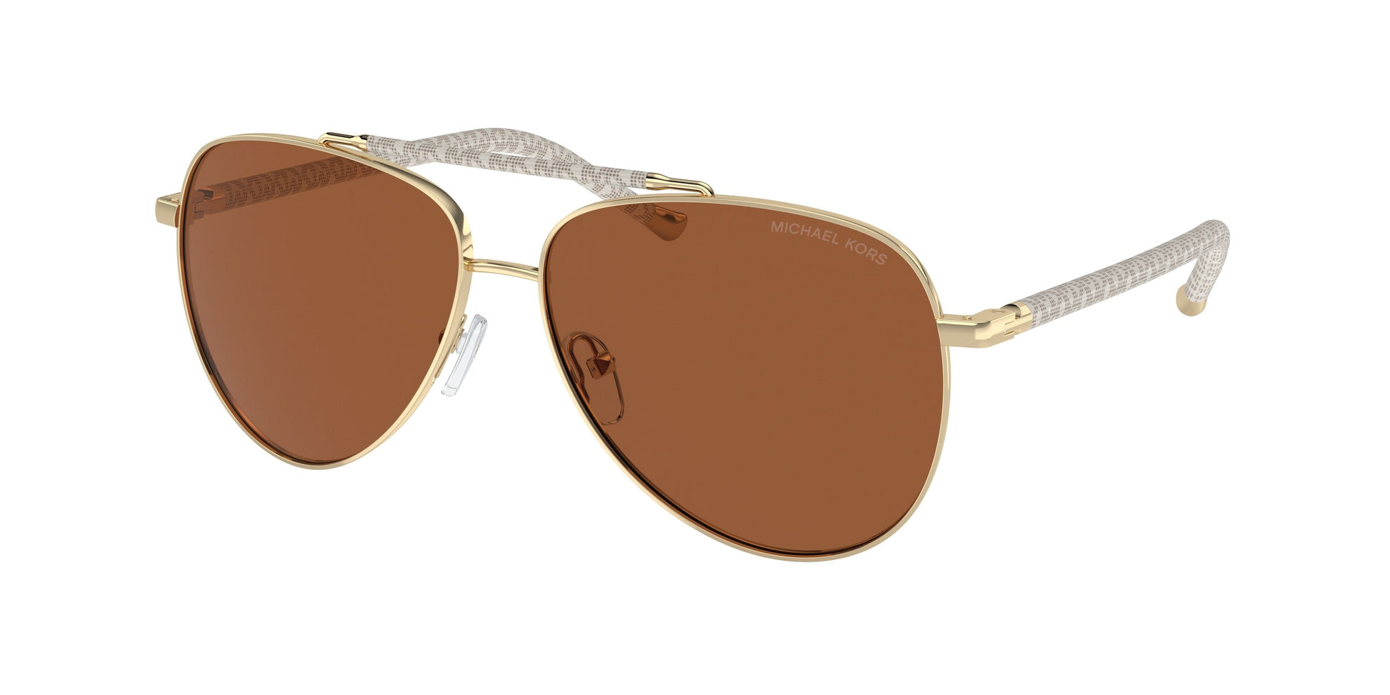 Michael Kors Women's Sunglasses MK1146-101473, Metal Frame, Gold, Lens/Bridge/Temple Measurements: 53/13/140 mm, Brown Lenses, Category 3, 100% UV Protection