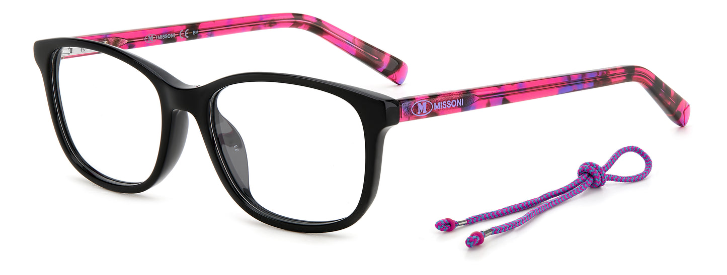 M Missoni Children Glasses MMI0044TNXS4E with Lens 49mm, Bridge 16mm, Temple 135mm - Acetate Frame in Black