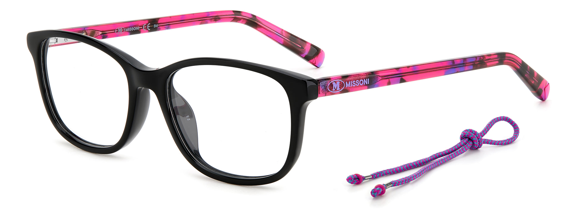 M Missoni Children Glasses MMI0044TNXS4E with Lens 49mm, Bridge 16mm, Temple 135mm - Acetate Frame in Black