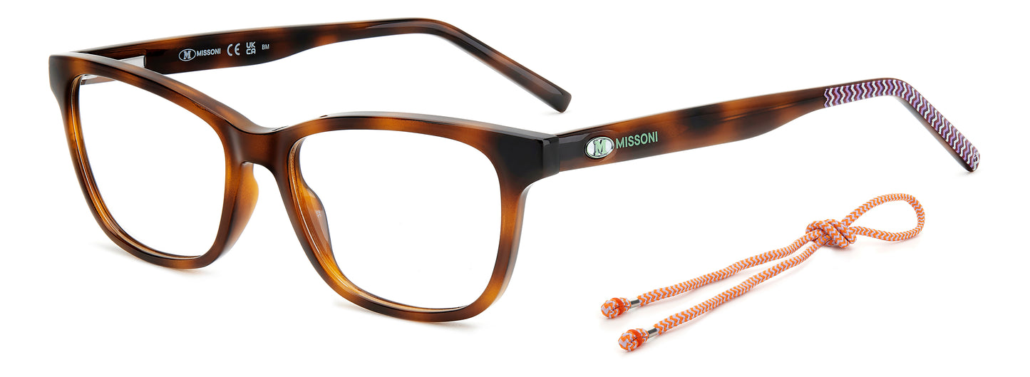 Missoni Women’s Glasses MMI0160086F21 with Acetate Frame, Brown Color, Size 52/16/140 mm (Lens/Bridge/Temple)