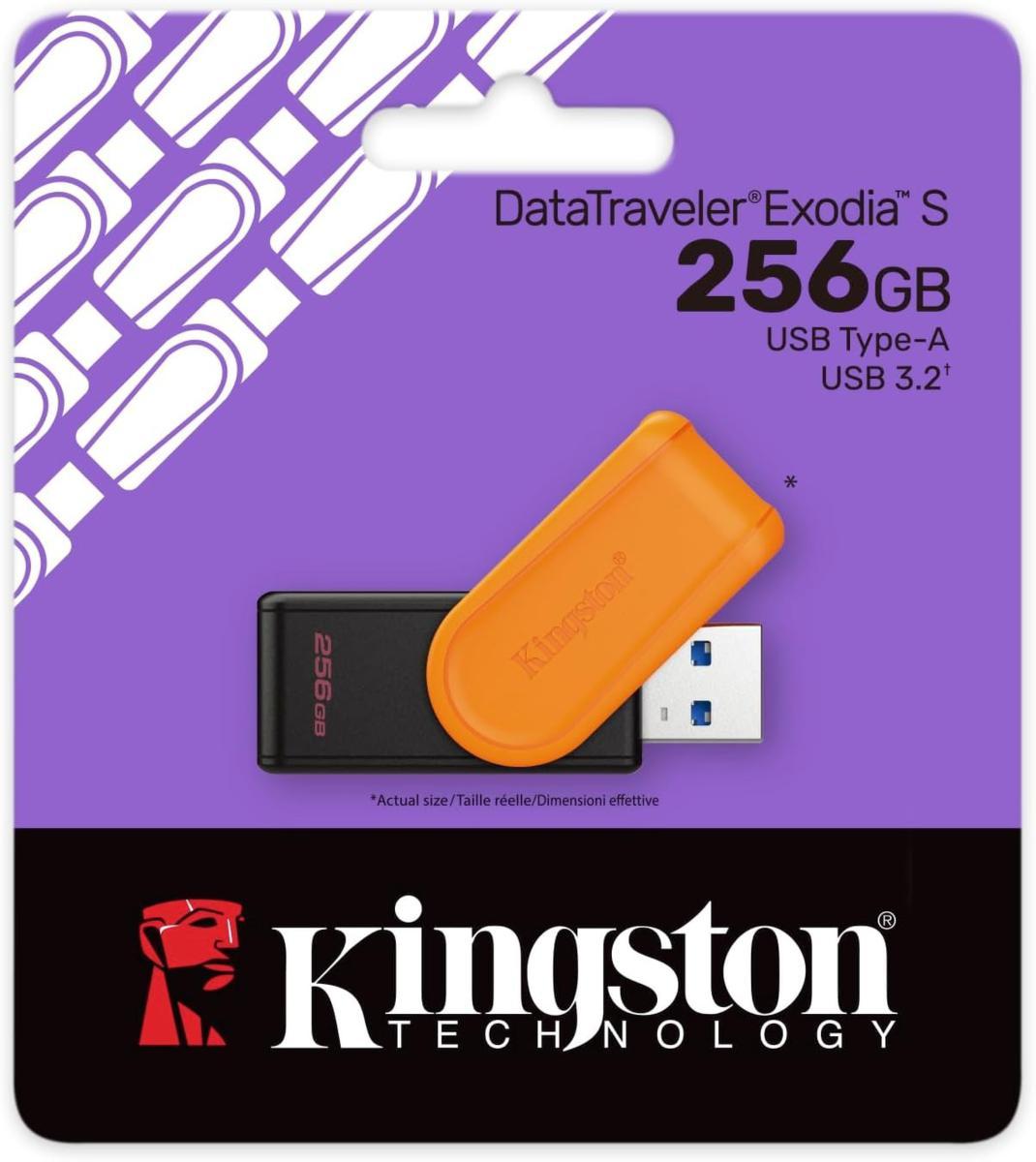 Kingston Pendrive USB-A 3.2256GB DTXS/256GB Μαύρο/Πορτοκαλί