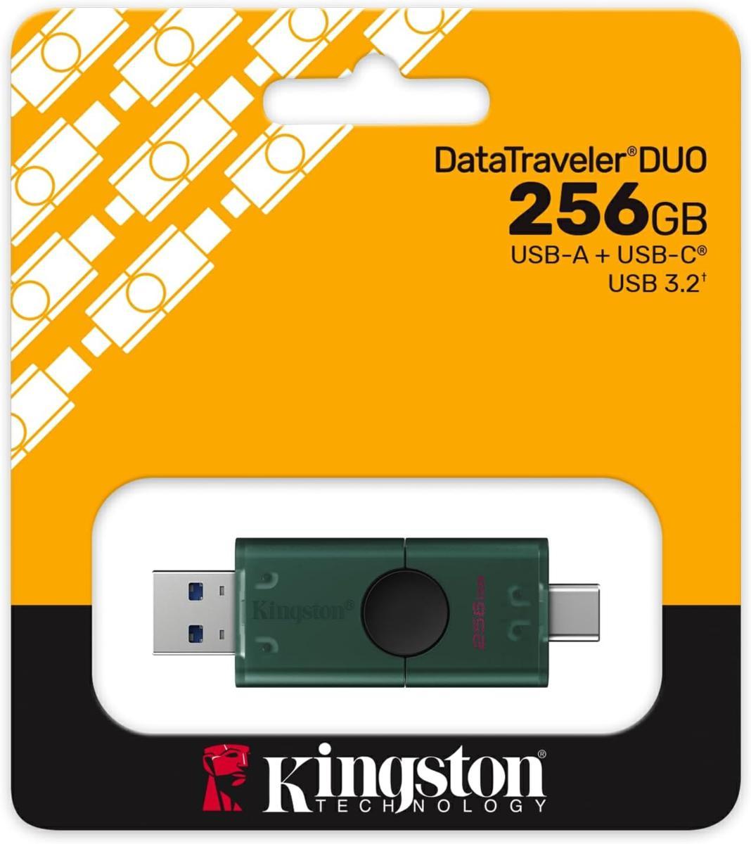 Kingston Pendrive USB-A+USB-C 3.2 256GB DTDEG2/256GB Nero/Verde