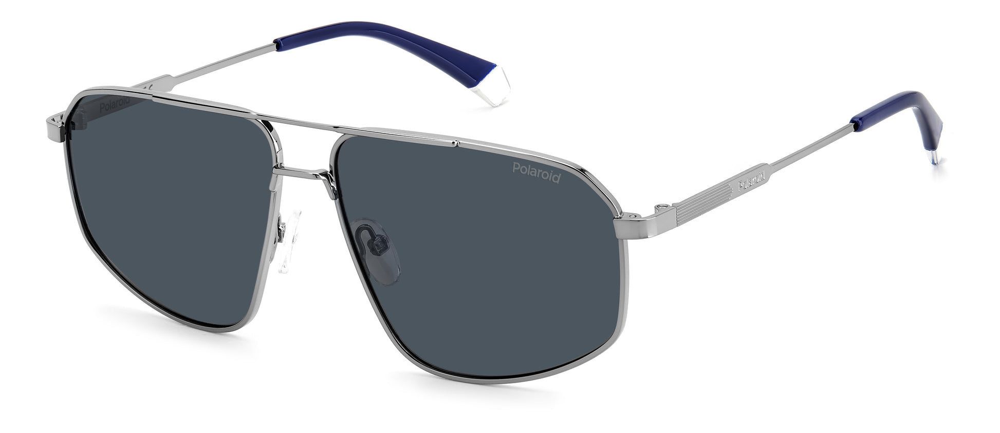 Polaroid Men's Sunglasses PLD4118SX6LBC with Polarized Blue Lenses, Stainless Steel Frame (Lens 59mm / Bridge 13mm / Temple 145mm)