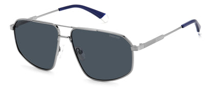 Polaroid Men's Sunglasses PLD4118SX6LBC with Polarized Blue Lenses, Stainless Steel Frame (Lens 59mm / Bridge 13mm / Temple 145mm)
