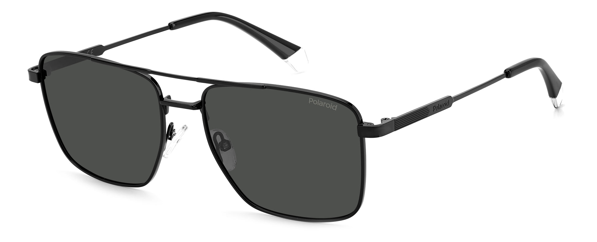 Polaroid Men's Sunglasses PLD4134SX807M with Polarized Gray Lenses and Metal Frame, Size 57/17/145 mm