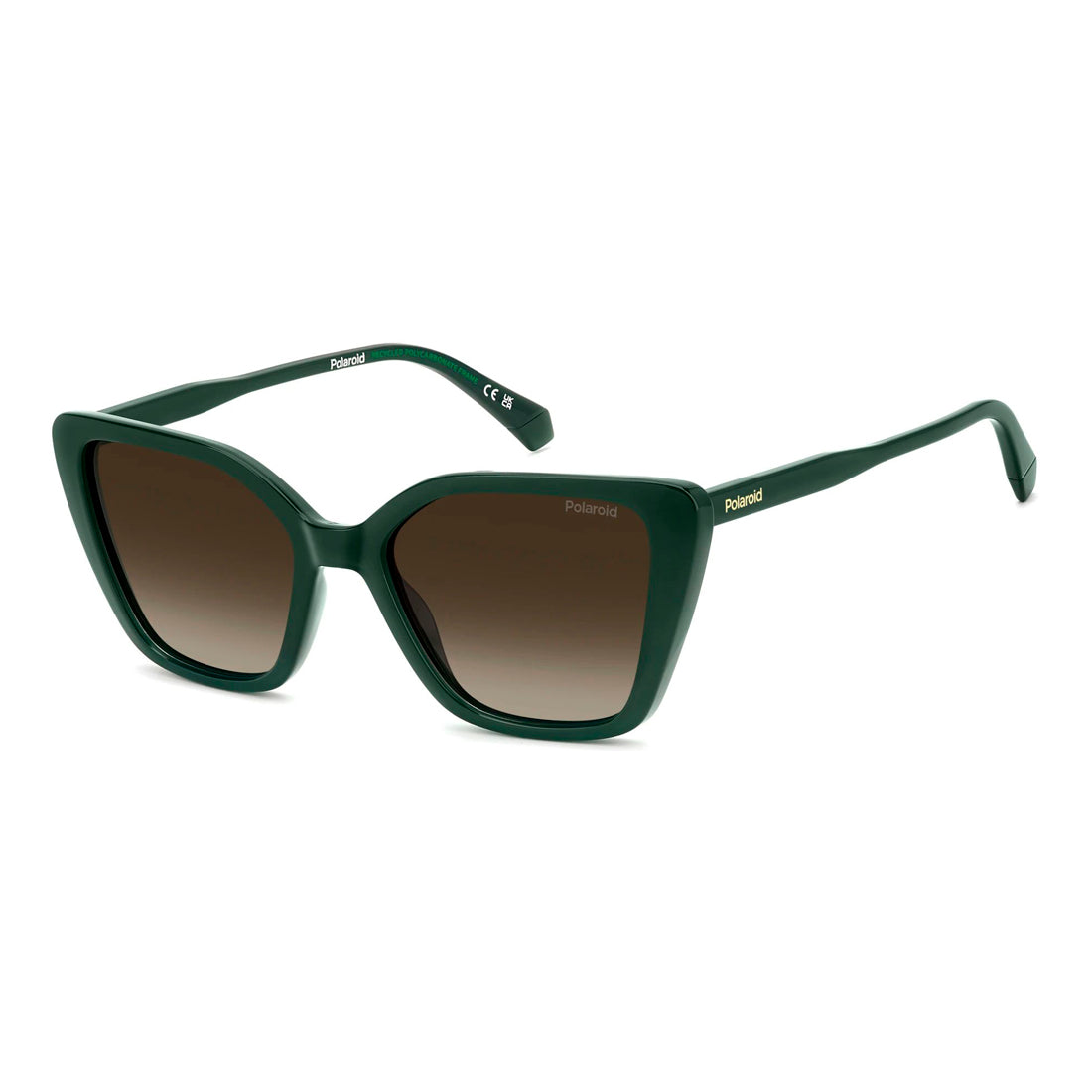 Polaroid Women's Sunglasses PLD4189S1ED with Polycarbonate Lens, Bridge, and Temple in Green and Brown, Measuring 53/18/140 mm