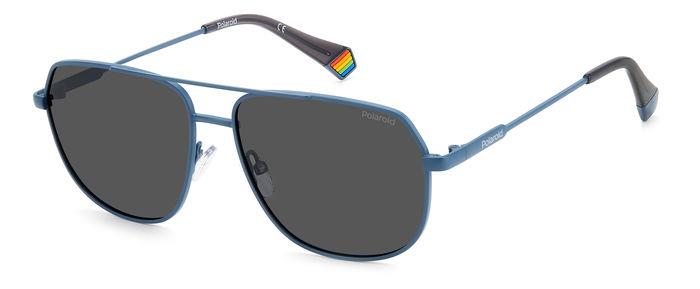 Polaroid Unisex Sunglasses PLD6195SXFLLF with Metal Frame, Blue Color, and 58/18/145 mm Lens/Bridge/Temple Measurements