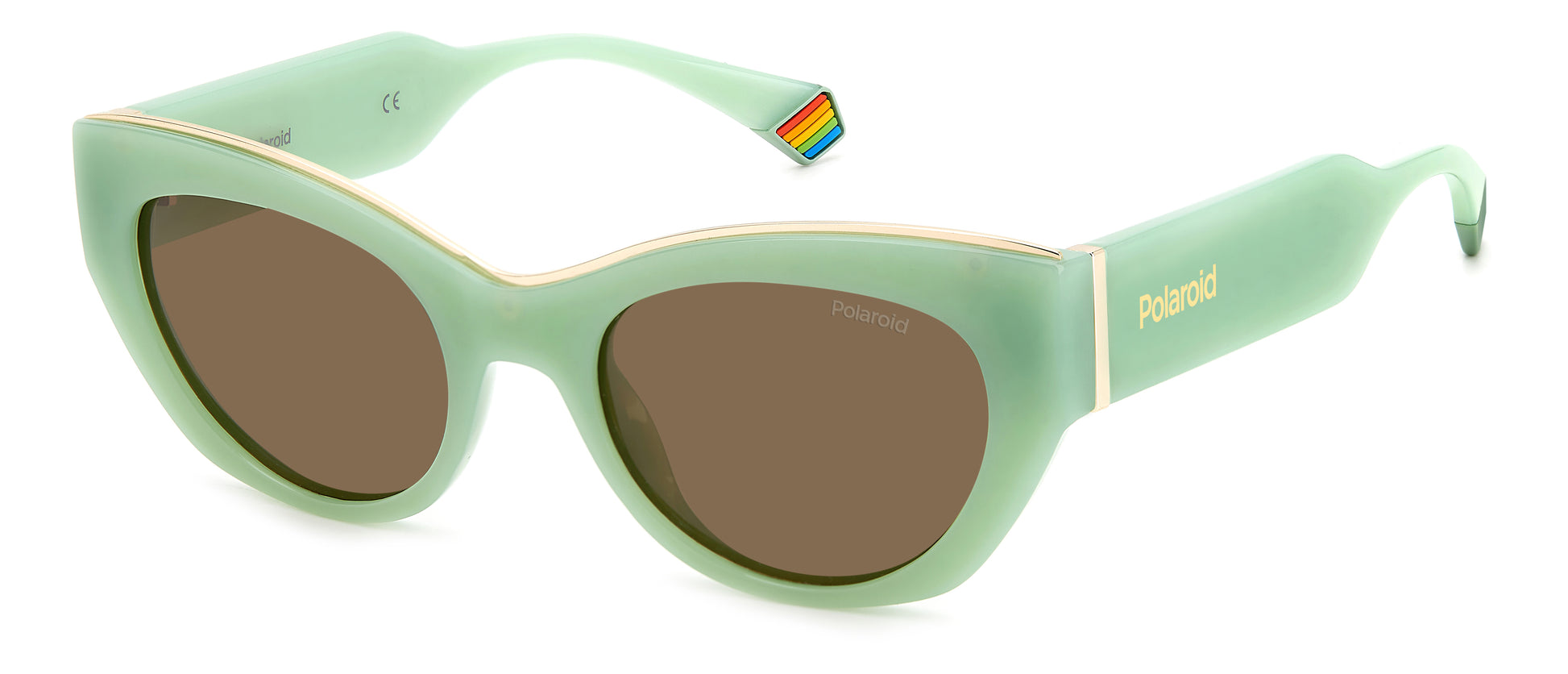 Polaroid Women's Sunglasses PLD6199SX1EDF - Lens 50mm, Bridge 17mm, Temple 140mm, Green Resin Frame, Brown Polarized Lenses