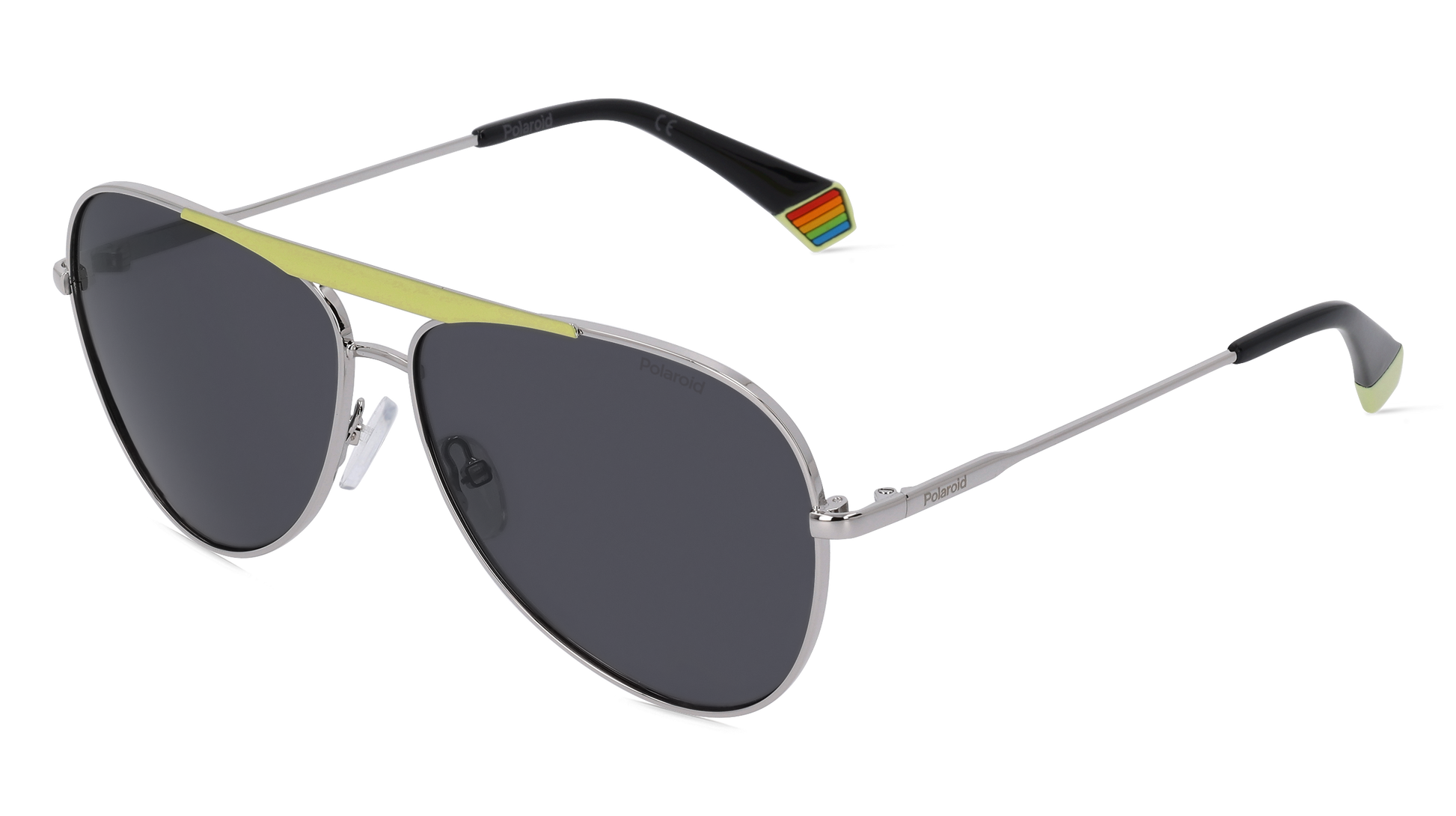 Polaroid Unisex Sunglasses PLD6200SXKU2G with Metal Frame - Lens 61 mm, Bridge 18 mm, Temple 145 mm, Yellow Frame, Grey Polarized Lenses with 100% UV Protection