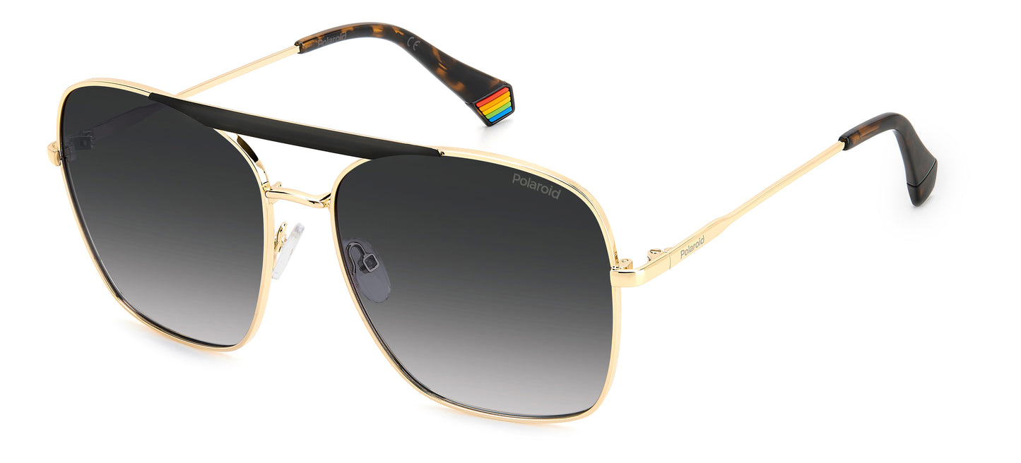 Polaroid Women's Sunglasses PLD6201SXI46F with Metal Frame Black, Lens/Bridge/Temple Measurements 59/17/145 mm, Grey 100% UV Polarized Protection
