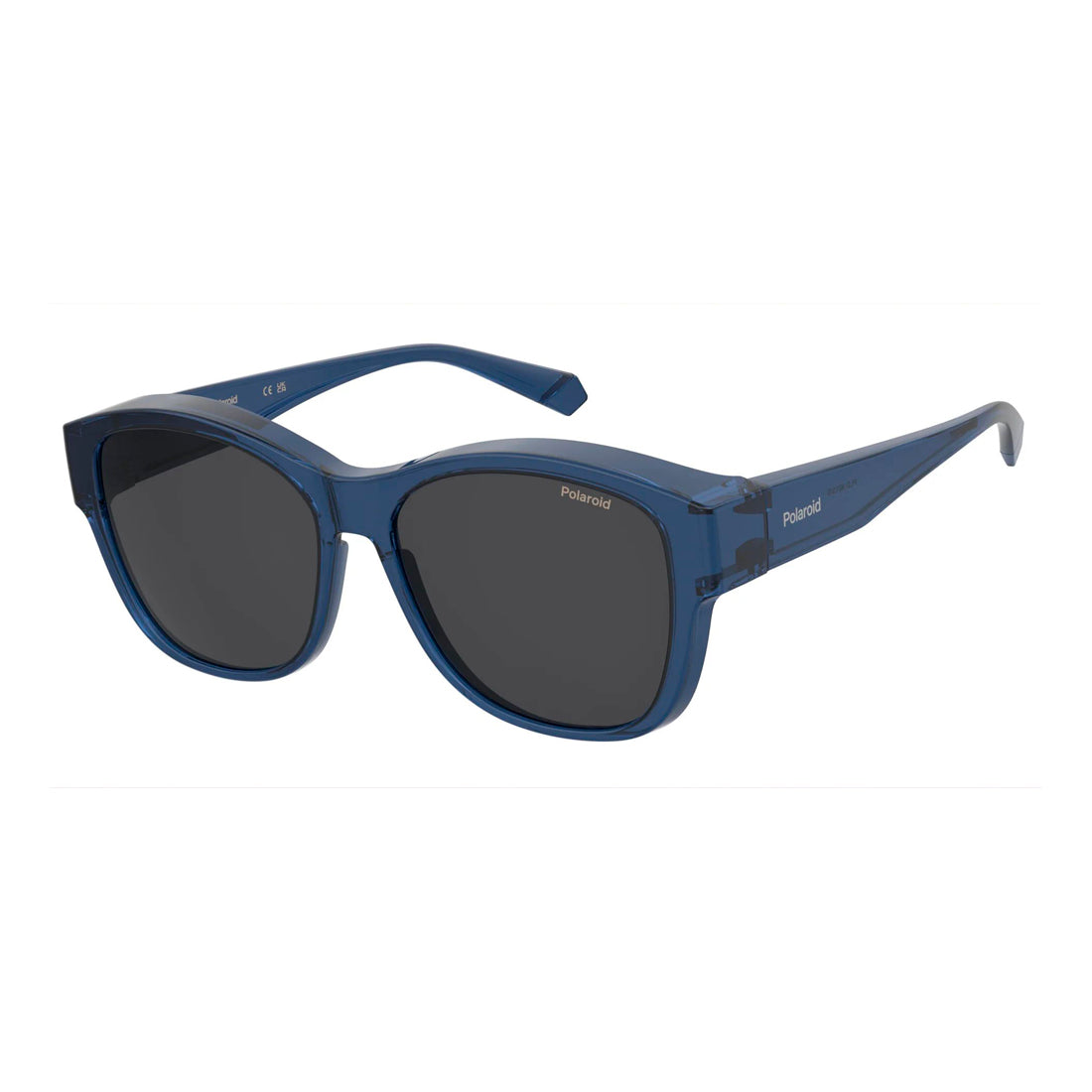 Polaroid Ancillaries Unisex Sunglasses PLD9019SPJP with Polycarbonate Blue Frames and Grey Polarized Lenses (Lens/Bridge/Temple Dimensions Verified via VLOOKUP)