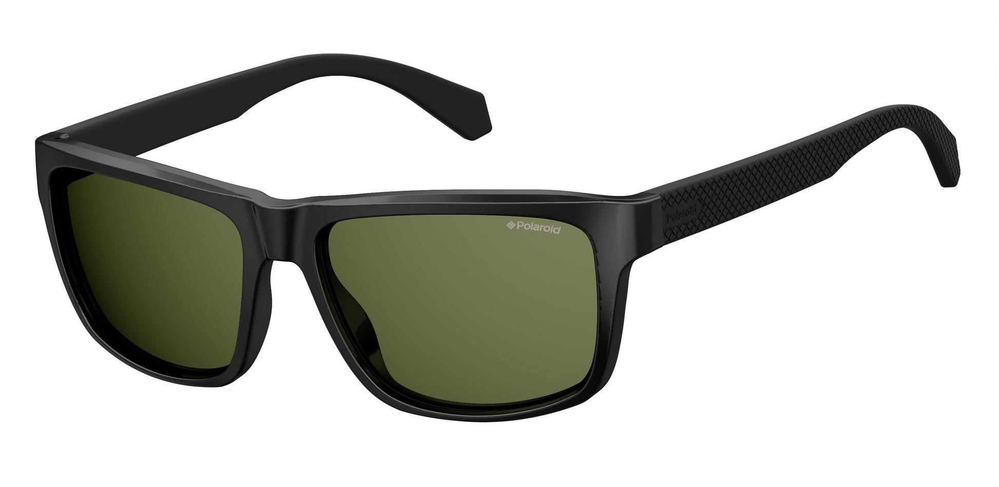 Polaroid Men's Sunglasses PLD2058S 003M9, Lens/Bridge/Temple Dimensions: 55/14/135 mm, Black Acetate Frame, Polarized Lenses
