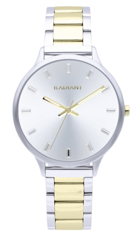 Radiant Women's RA608203 Analog Quartz Watch, 38mm, Grey Metal Case and Stainless Steel Bracelet