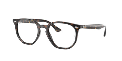 Ray-Ban Unisex Eyeglasses RX7151 201252, Acetate Frame, Brown, Lens/Bridge/Temple Dimensions 52/19/145 mm