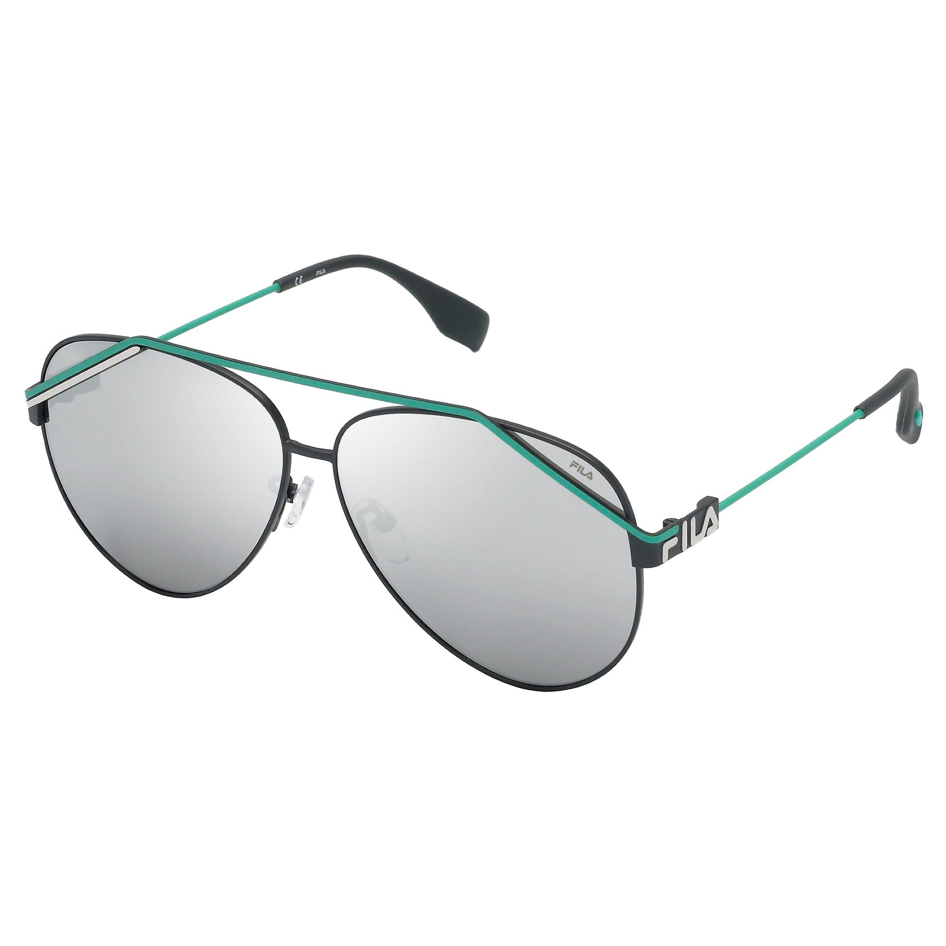 Fila Men's Sunglasses SFI018-61H53X with Grey Mirror Lenses, Metal Frame - Lens/Bridge/Temple Sizes 61/11/140 mm