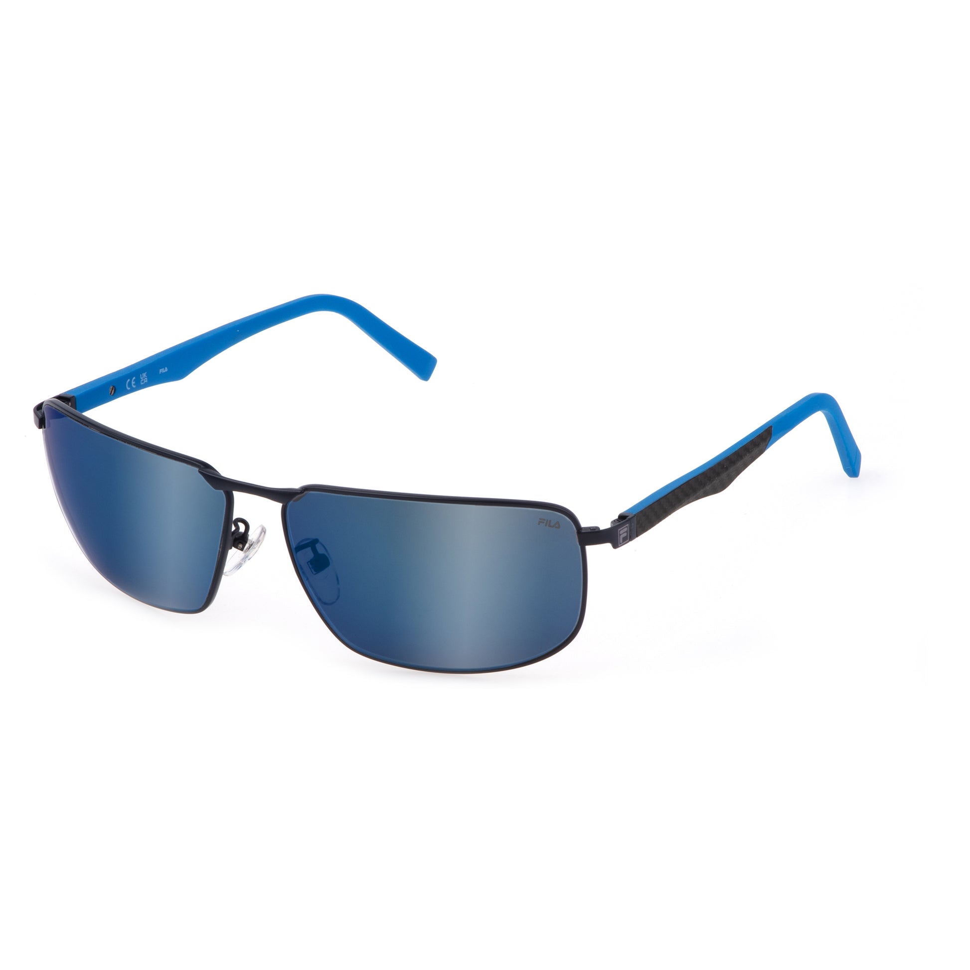 Fila Men's Sunglasses SFI446-63696B - Metal Frame, Blue Mirror Lenses, 63/14/140 mm