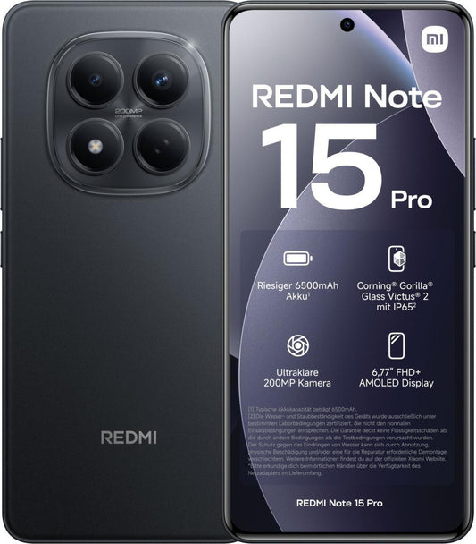 Xiaomi Redmi Note 15 Pro 8+256GB 6.77" Μαύρο ΕΕ