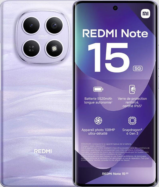 Xiaomi Redmi Note 15 8+256GB 6.77" 5G Mist Purple Wind3