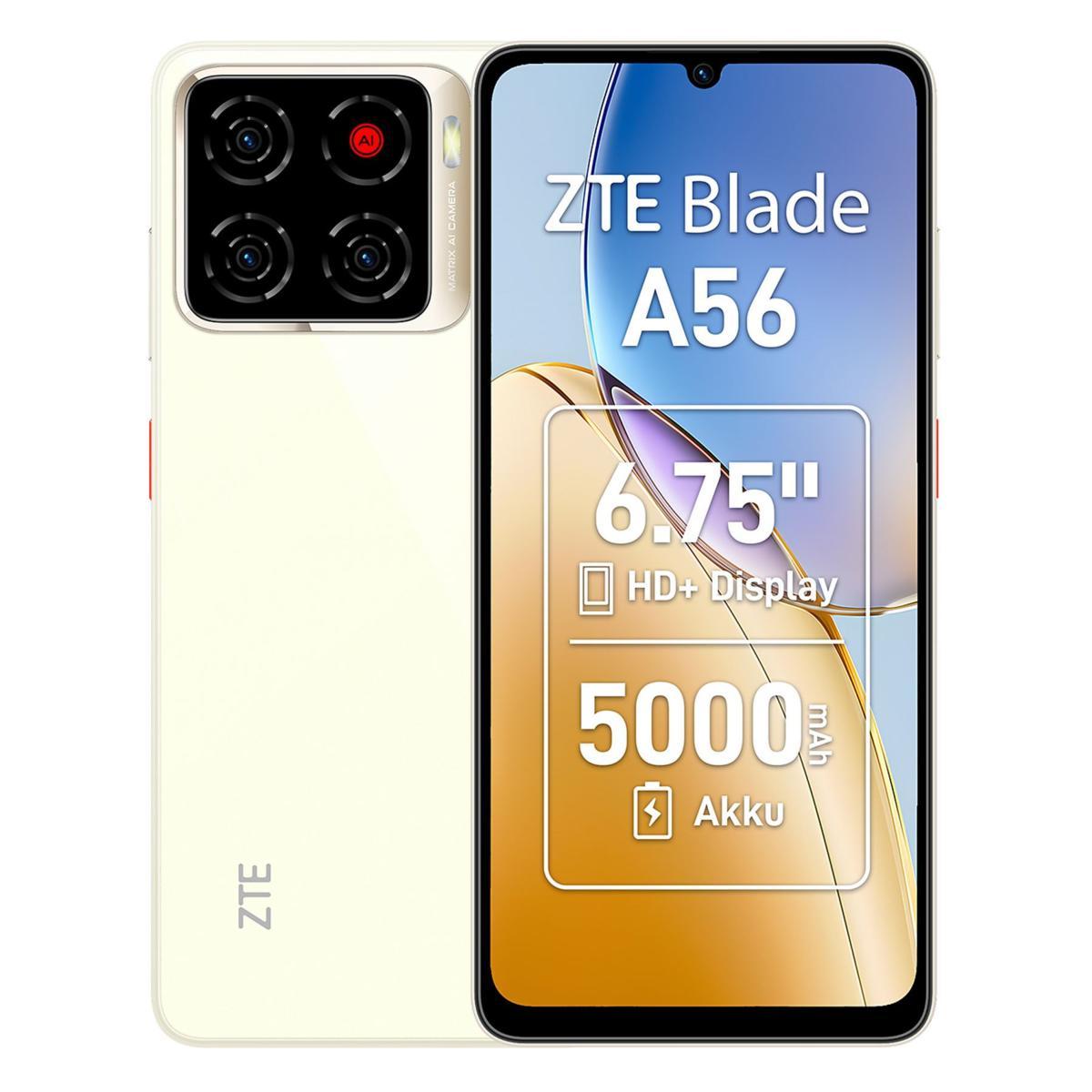 ZTE Blade A56 4GB RAM + 128GB Storage, 6.75-inch Display, 4G, Floating Gold, EU Version