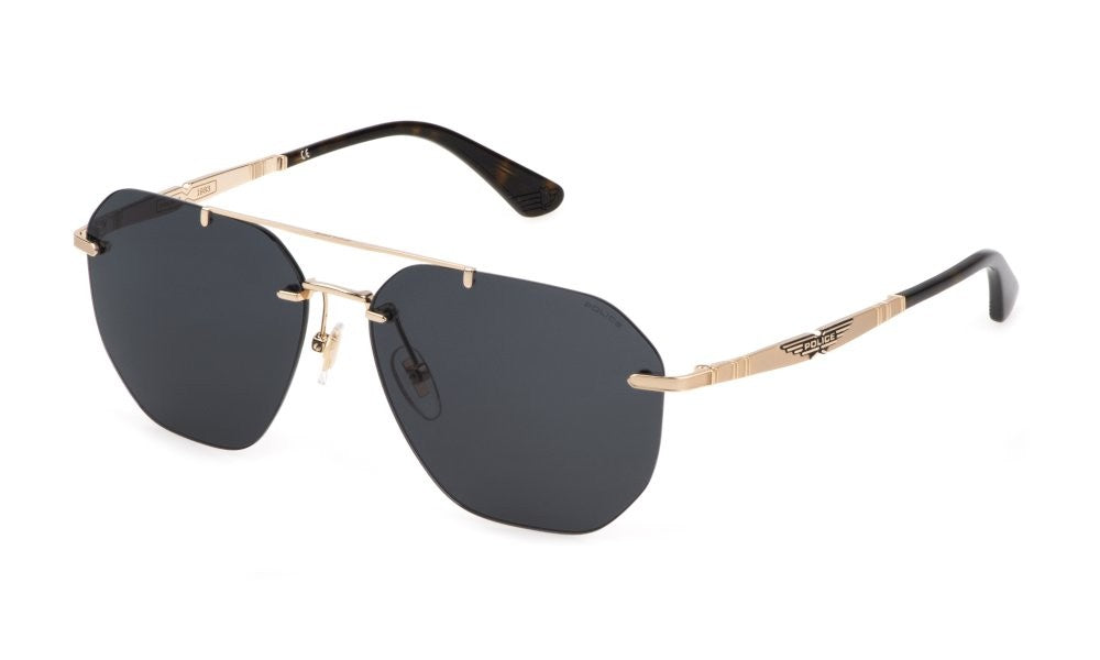 Police Men's Sunglasses SPLF68M600H34 with 60/15/145 mm Lens, Bridge, and Temple Dimensions