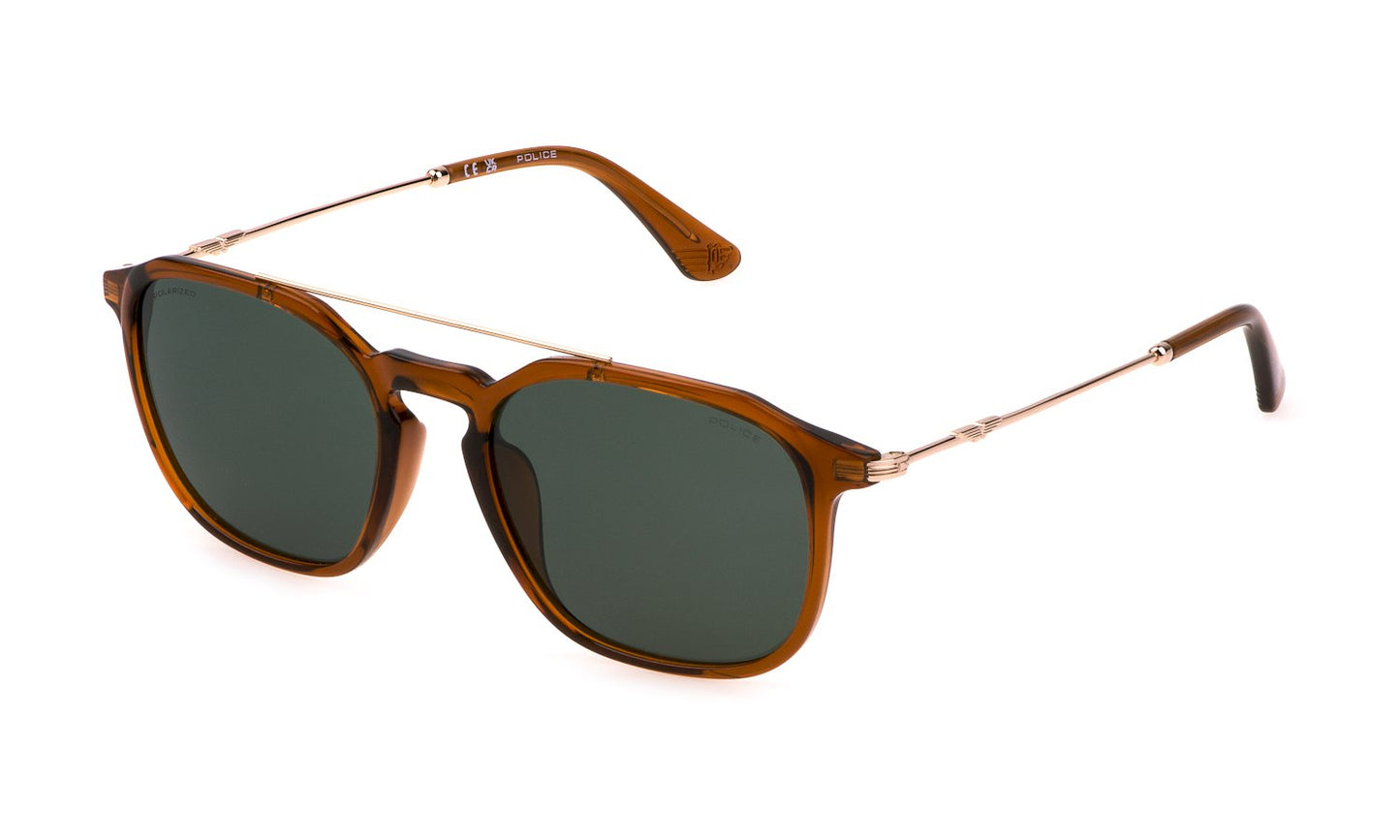 Police Men's Sunglasses Model SPLL76-53D67P with 53/19/145 mm Lens, Bridge, and Temple Dimensions