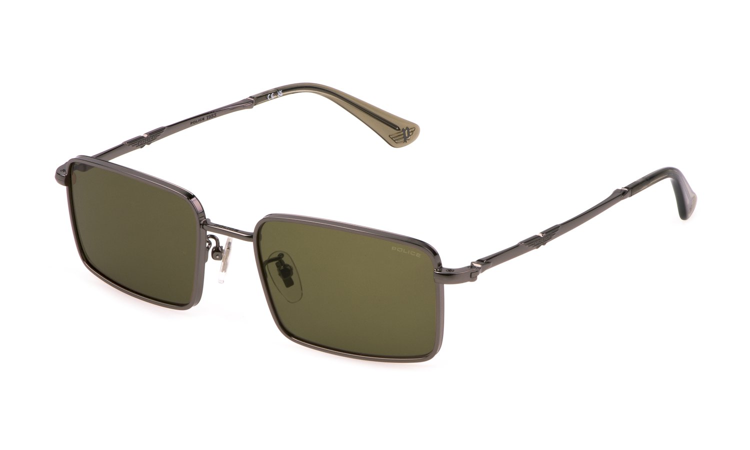 Police Men's Sunglasses Model SPLL85540568 with Metal Frame, Lens Width 54 mm, Bridge 19 mm, Temple Length 145 mm, Grey Color