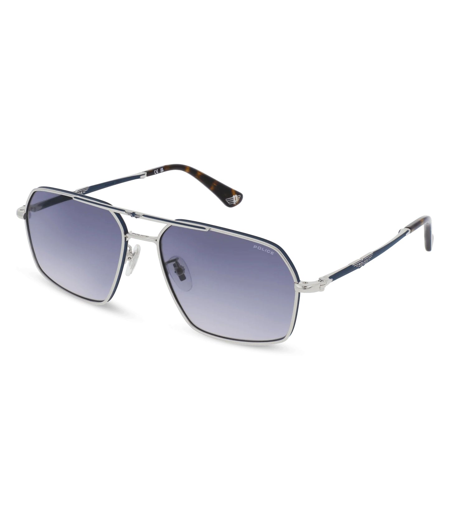 Police Men's Sunglasses SPLL86M580F94 with Metal Frame, Lens/Bridge/Temple Dimensions 58/16/145 mm, Grey, Category 3