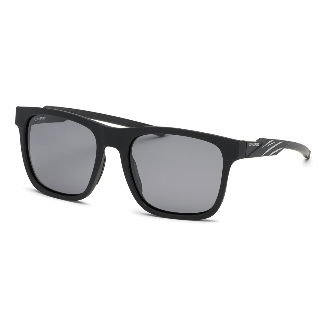 Philipp Plein Sport Men's Sunglasses SSP010-56U28P with Polarized Grey Lenses, Injected Black Frame, Dimensions 56/19/135 mm