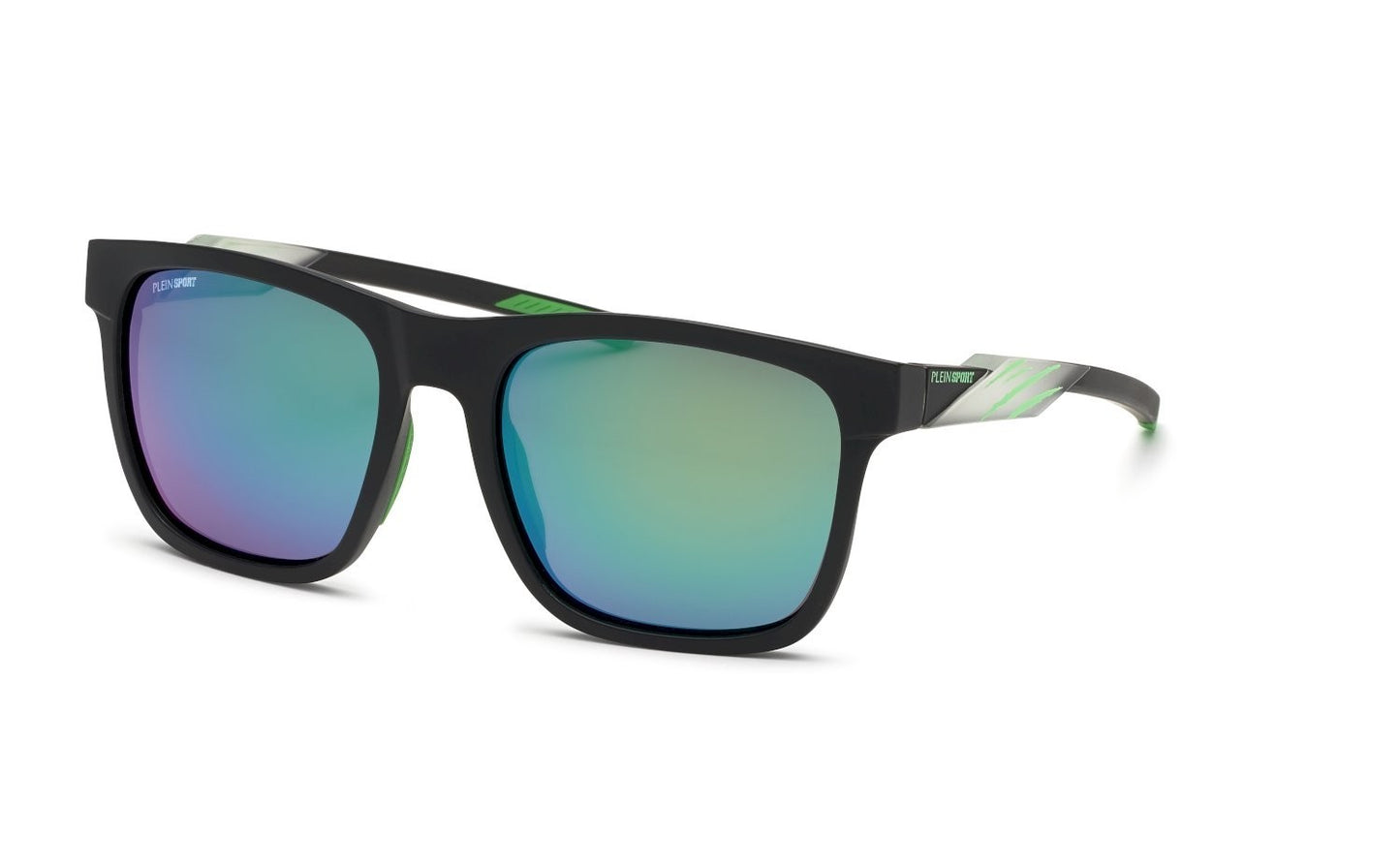 Philipp Plein Sport Men's Sunglasses SSP010-56U28Z with Polarized Multi-Layer Grey Lenses, Black Injected Frame, Size 56/19/135 mm